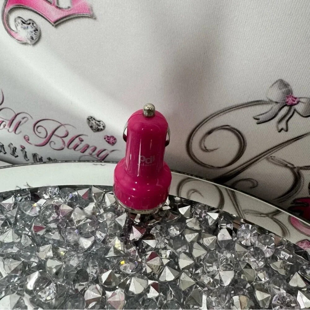 PDI car charging port dual usb Pink cute Car Charger